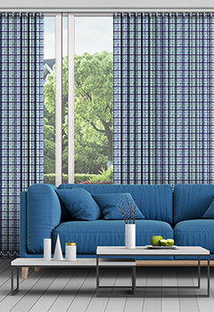 Gingham Marine 89mm Vertical Blind