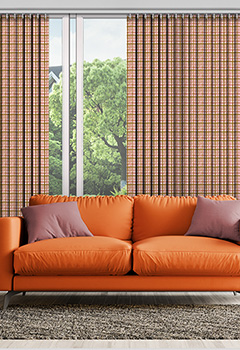 Gingham Ruby 89mm Vertical Blind