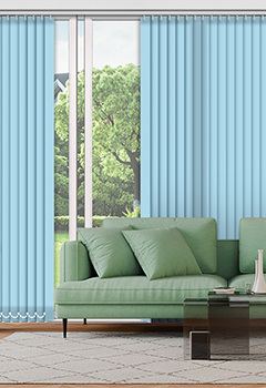 Polaris Baby Blue 89mm Dimout Vertical Blind