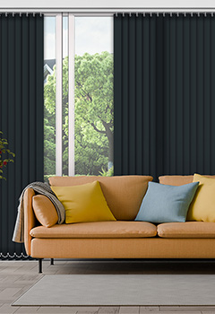 Polaris Black 89mm Dimout Vertical Blind