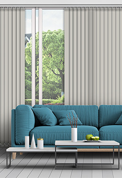 Polaris Greige 89mm Dimout Vertical Blind