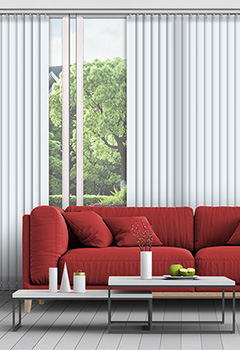 Polaris Pure White 89mm Dimout Vertical Blind