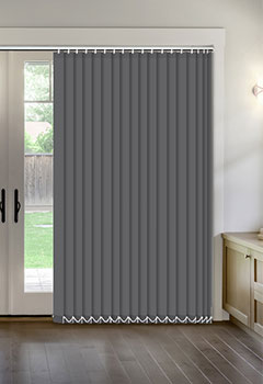 Made To Measure Complete Vertical Blind Linenweave Charcoal Grey Dimout 