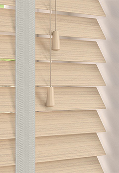 50mm Scandi Oak & Dove Tape Wooden Blind