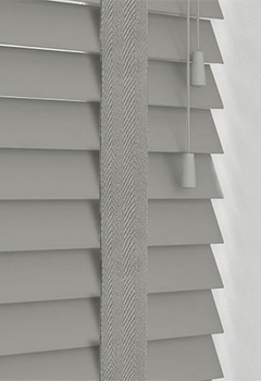 Misty Smooth Grey & Grey Tape Wooden Blind