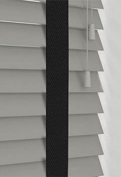 Misty Smooth Grey & Jet Tape Wooden Blind