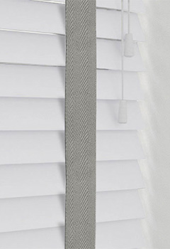 Native Cool White & Grey Tape Wooden Blind