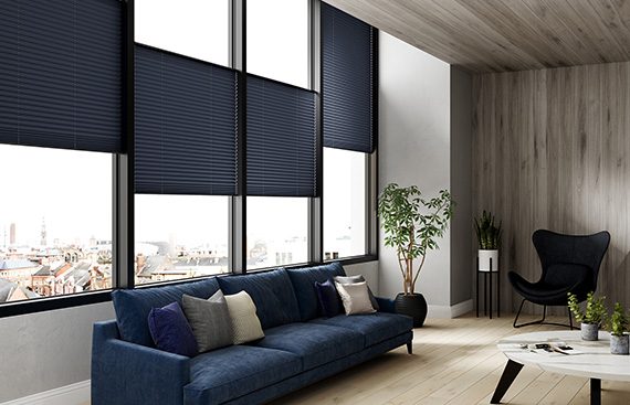 Blue Pleated Blinds
