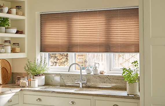 25mm Brown Pleated Blinds