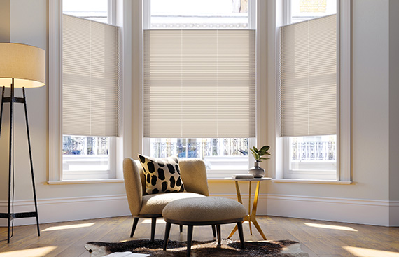 Cream & Natural Pleated Blinds