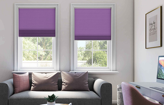 Purple Pleated Blinds