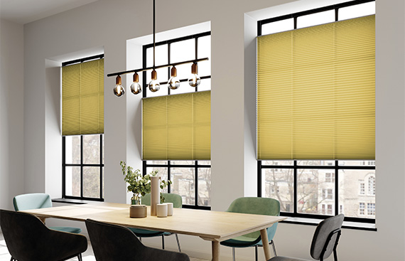Yellow Pleated Blinds