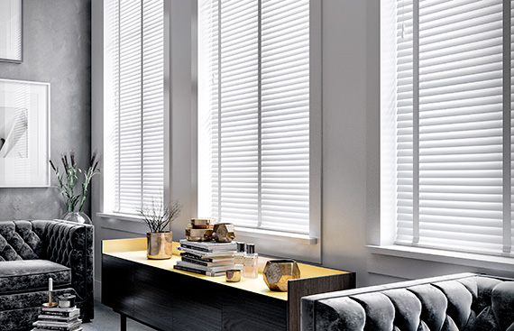 White Wooden Blind With Cotton Tape