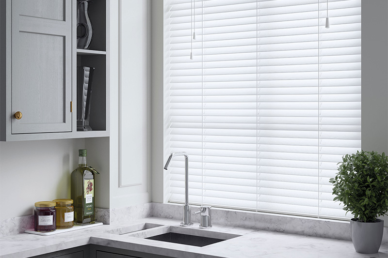 White Faux Wood Blinds White Faux Wood Blinds