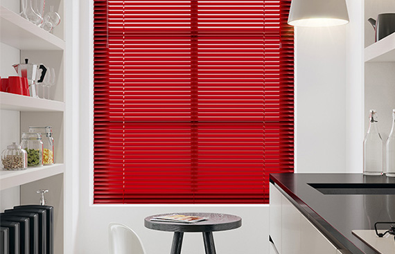 Vibrant Red Venetian Blinds